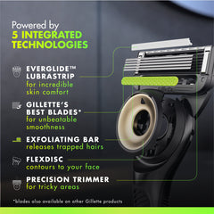 GilletteLabs with Exfoliating Bar Razor (1 Handle + 3 Cartridges + 1 Travel Case)