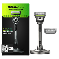 GilletteLabs with Exfoliating Bar Razor (1 Handle + 2 Cartridges)